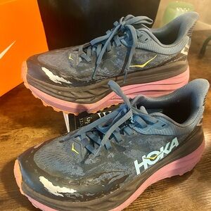 Hoka One One Women's Blue and Pink Running Shoes